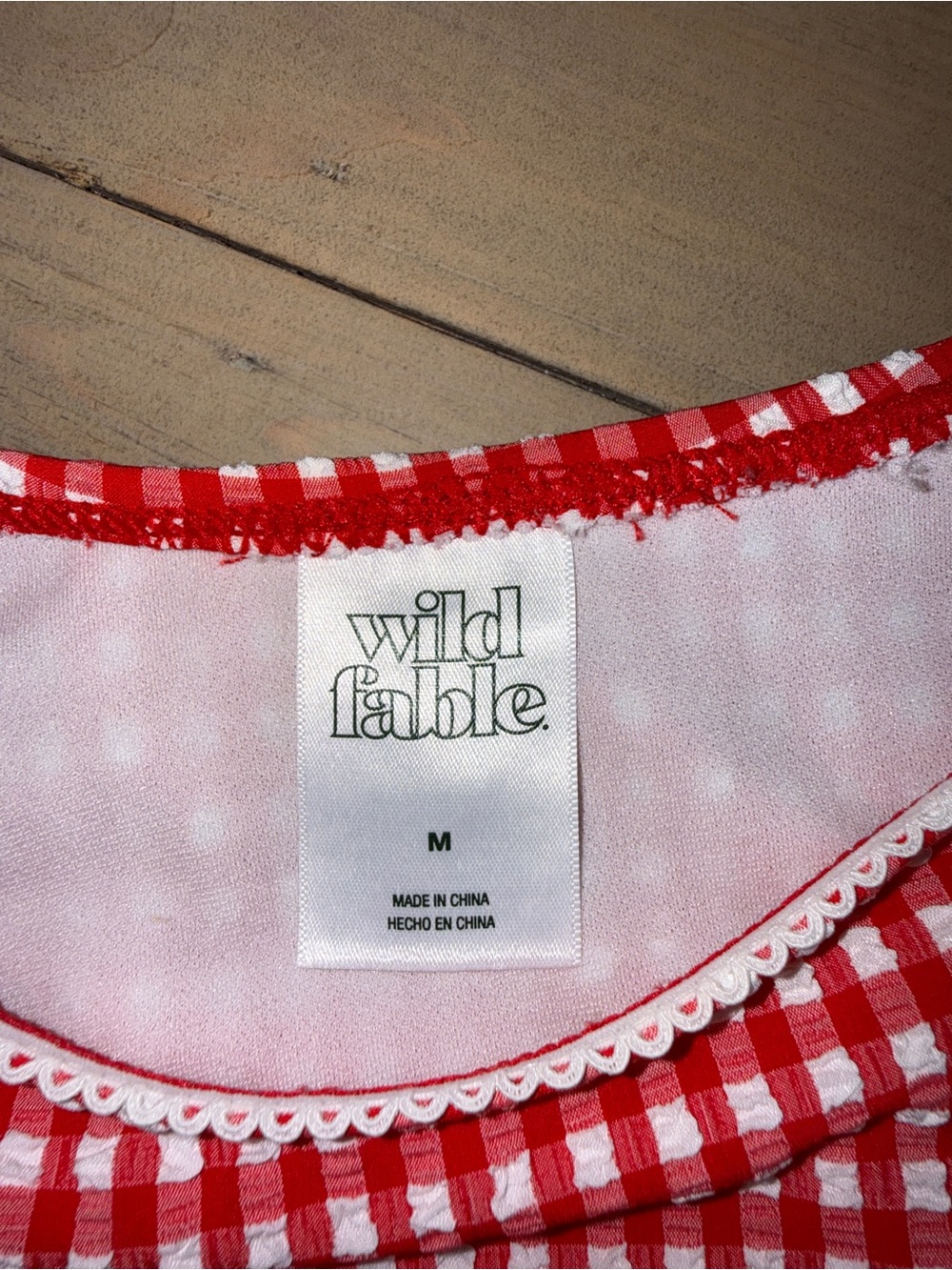 Wild Fable Red and White Gingham Bikini Set Size Medium - Picture 6 of 8